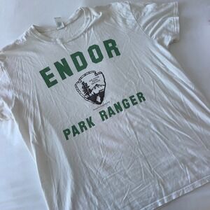 Star Wars Endor Park Ranger Graphic T-Shirt White XL Galactic‎ Park Service